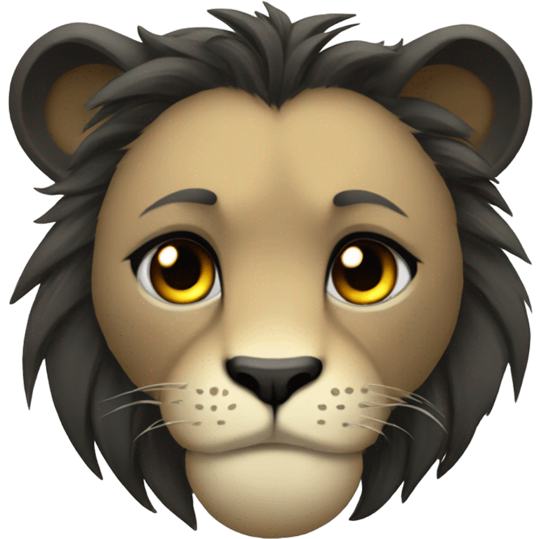 A very emo lion emoji