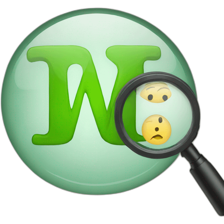 The letter W under a magnifier emoji