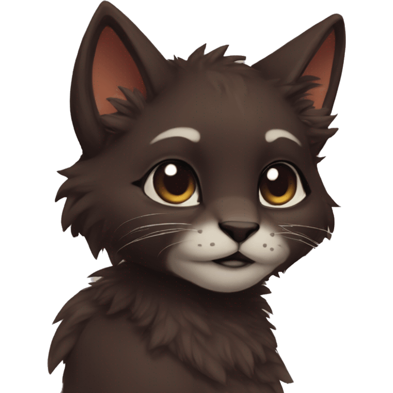 Anthro Shy Cute Cool Edgy Pretty Dark Brown Furry Feline Animal Anthro Sona emoji