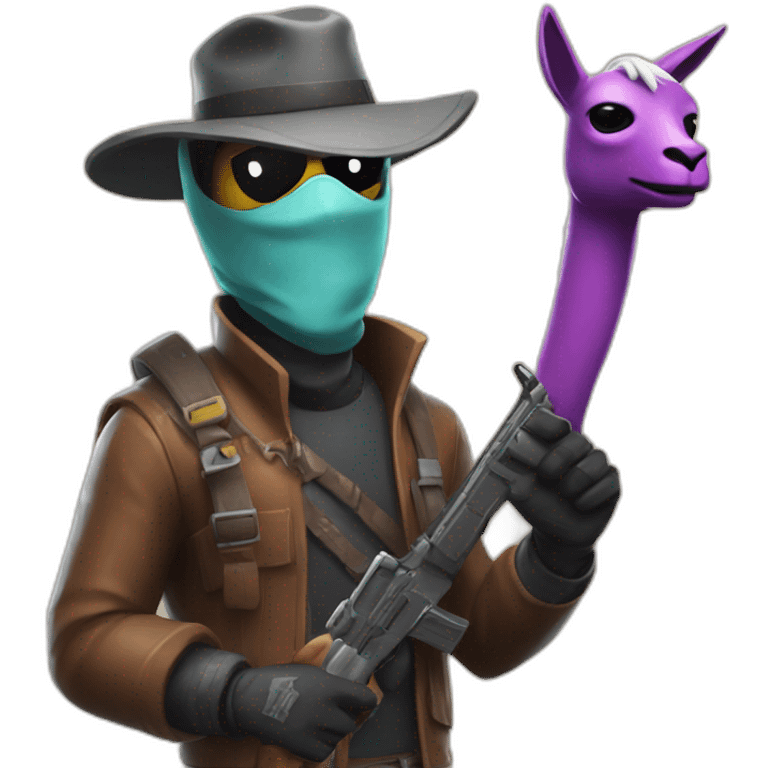 robber holding a fortnite llama emoji