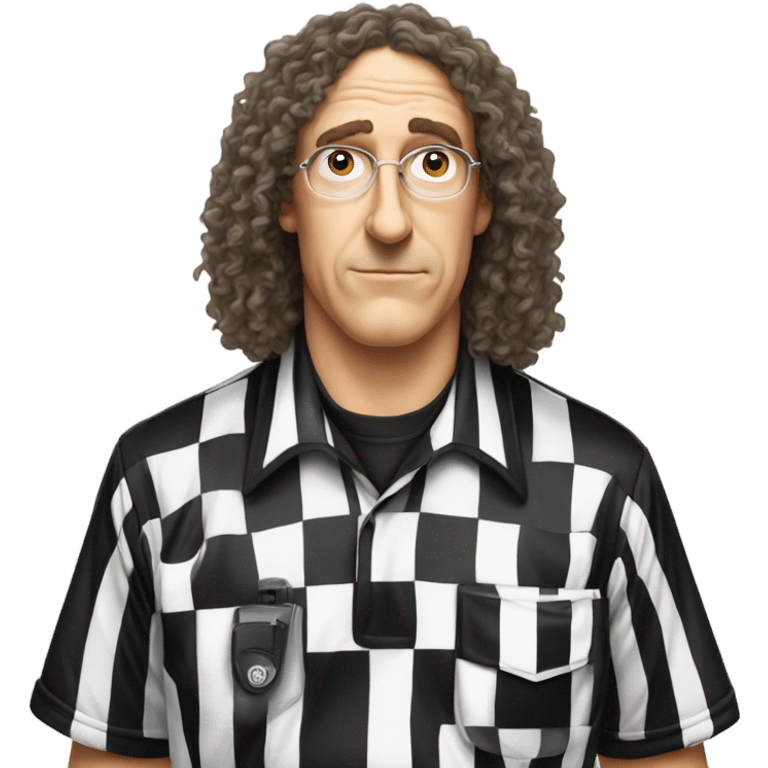 Weird Al wearing a referee shirt emoji