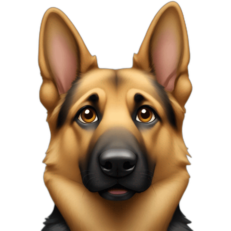 German Shepherd with one ear up and one ear down  emoji