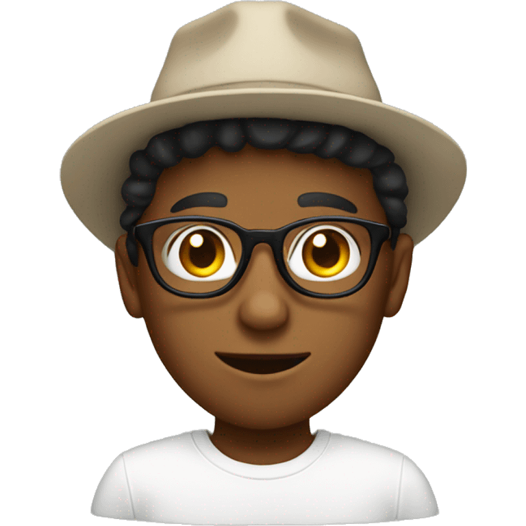 white boy with glasses and a hat emoji