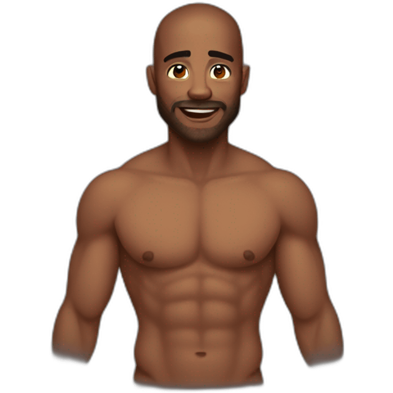 shirtless man with chest hair emoji