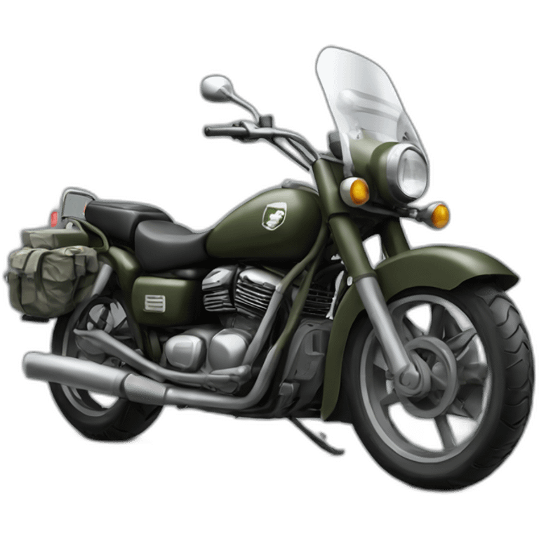 Military motorcycle emoji