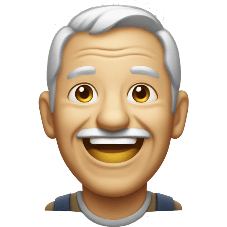 old laughing man with stubble emoji