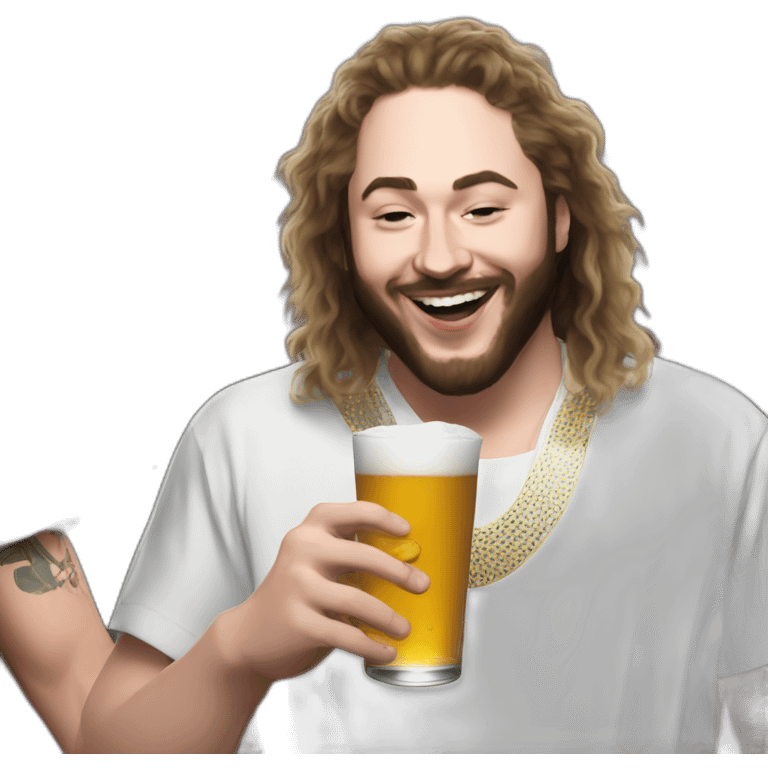 Post Malone doing Beer pong emoji