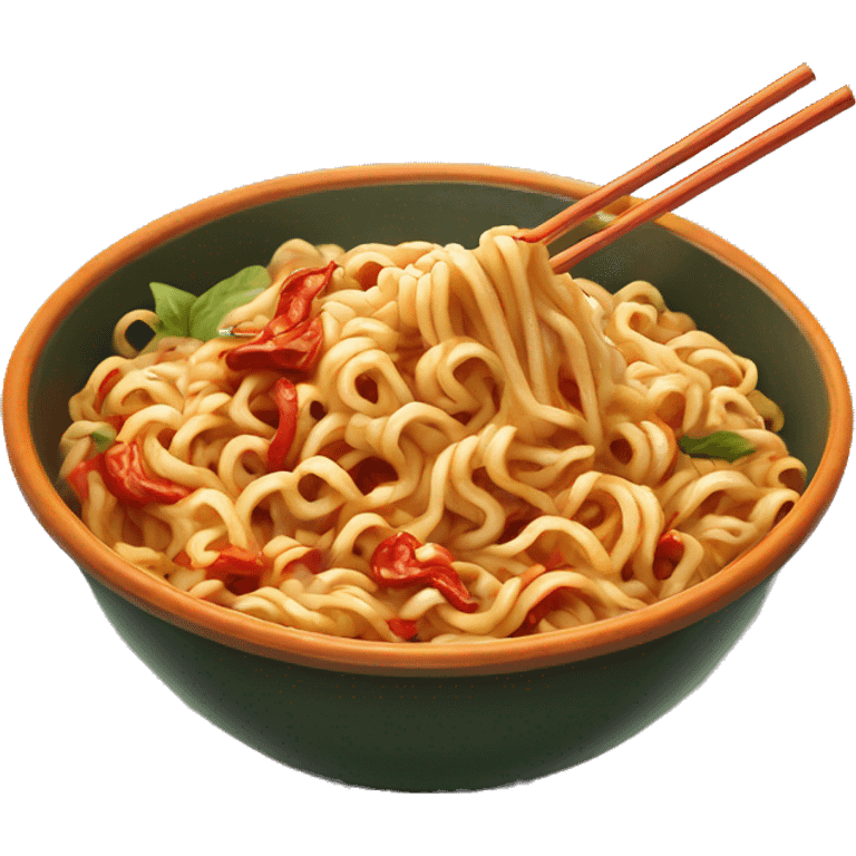 eating spicy buldak noodles  emoji