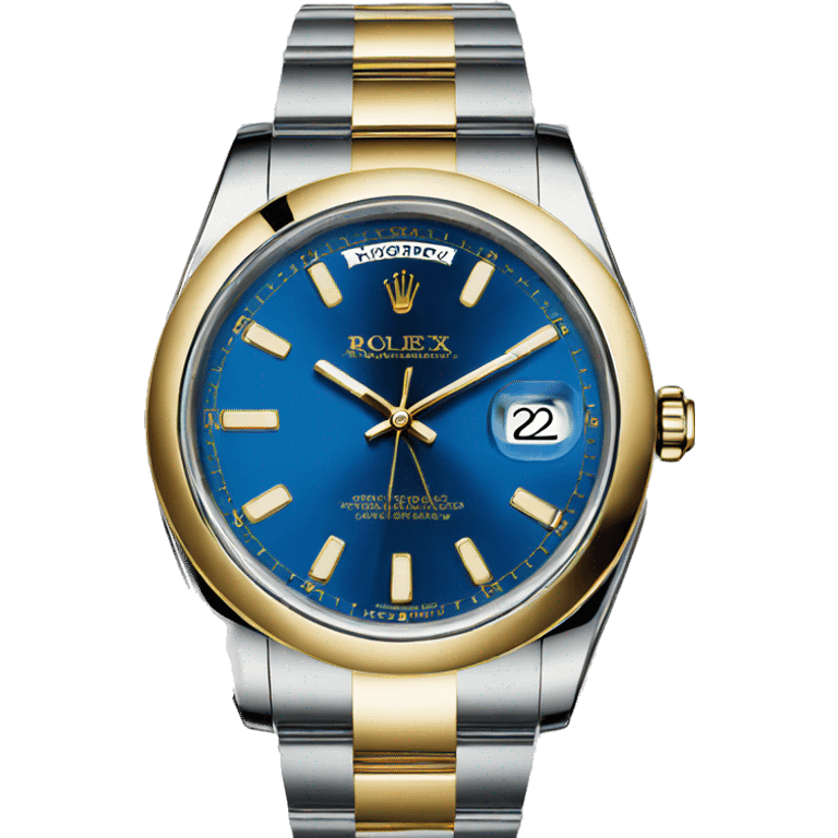 Rolex Watch  blue / Gold emoji