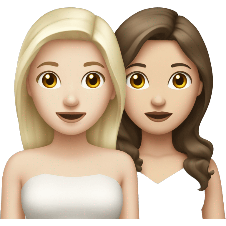 Two pale skin Girls  with aperoö one brunette hair one blonde hair  emoji