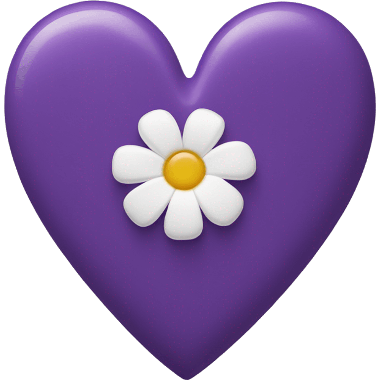 Purple Heart with white flowers  emoji