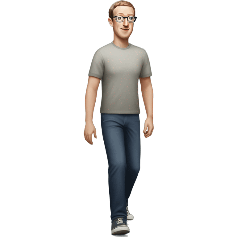 mark zuckerberg in glasses runs full body emoji