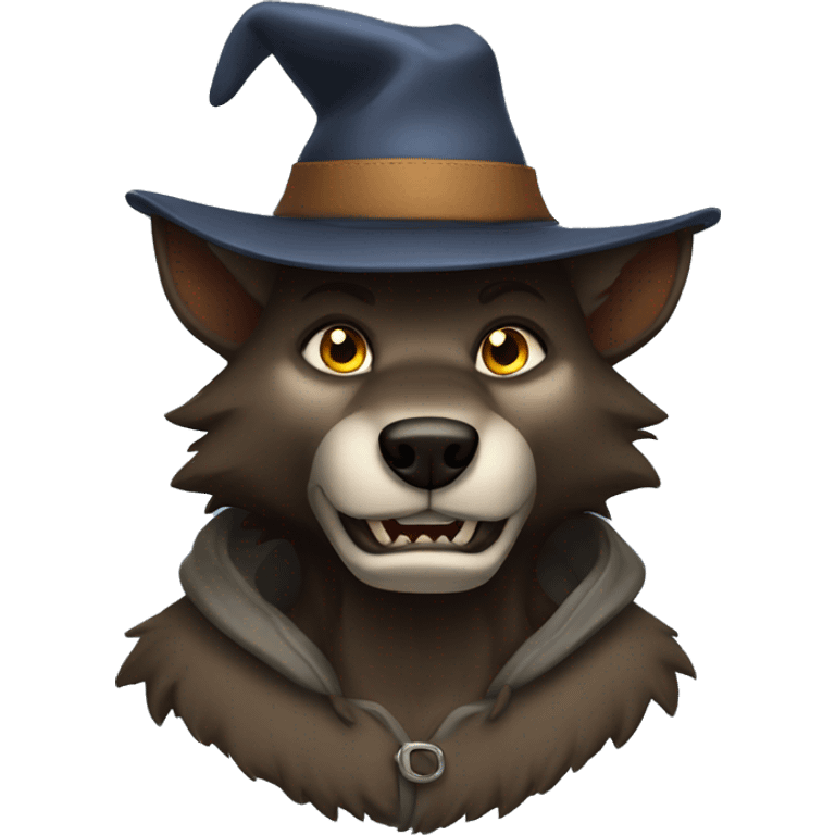 a werewolf wearing a hat emoji