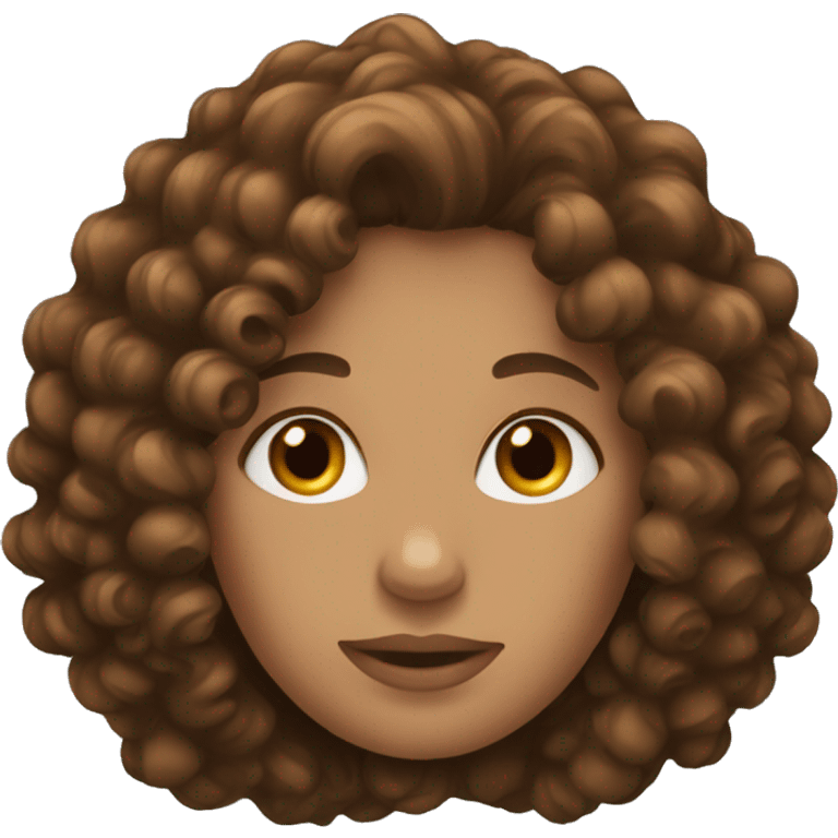 Women with curly brown hair emoji