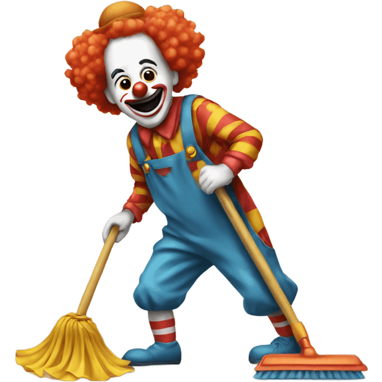 Clown mopping a floor  emoji