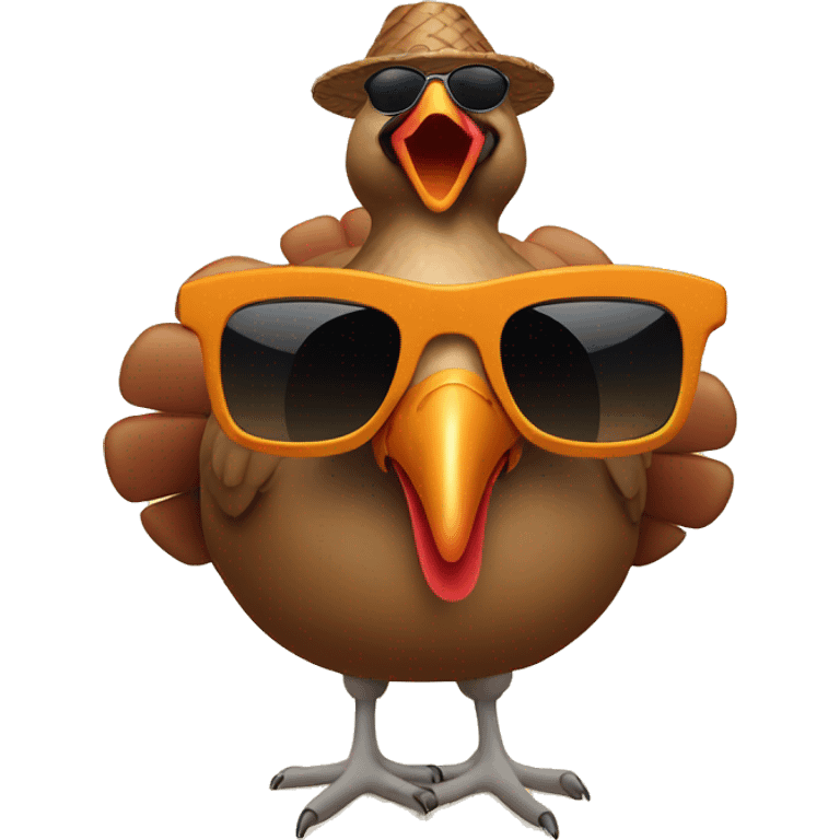 thanksgiving turkey with sunglasses emoji