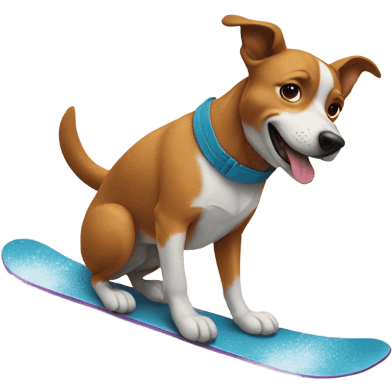 Dog snowboarding emoji