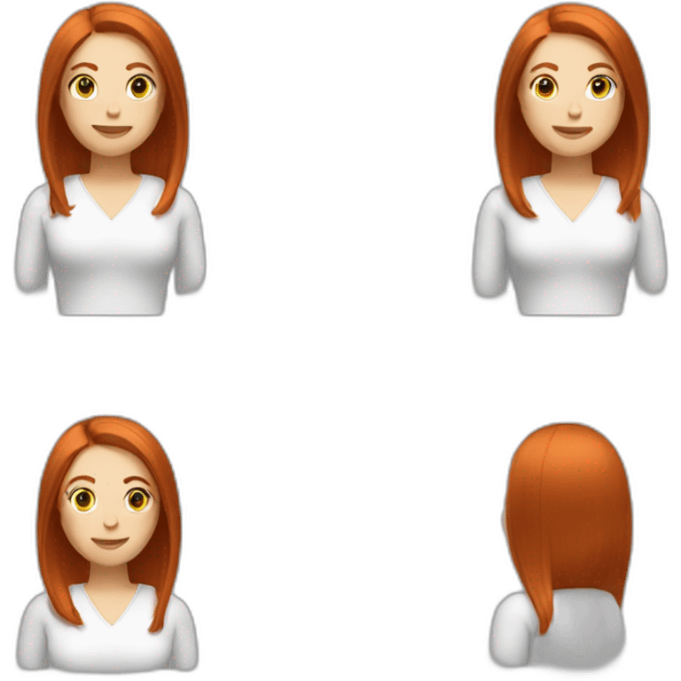 redhead white woman with medium long straight hair, saying ok emoji