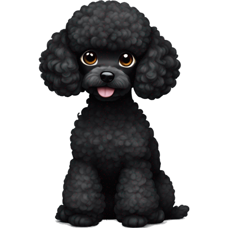 Black toy-poodle with white eyebrows emoji