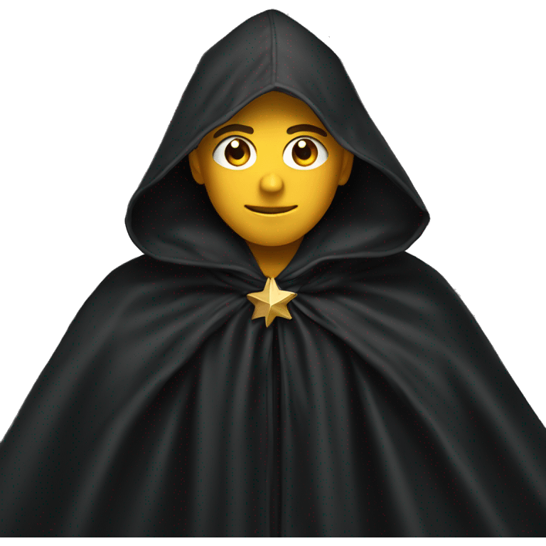 black cloak, six stars, clothing emoji