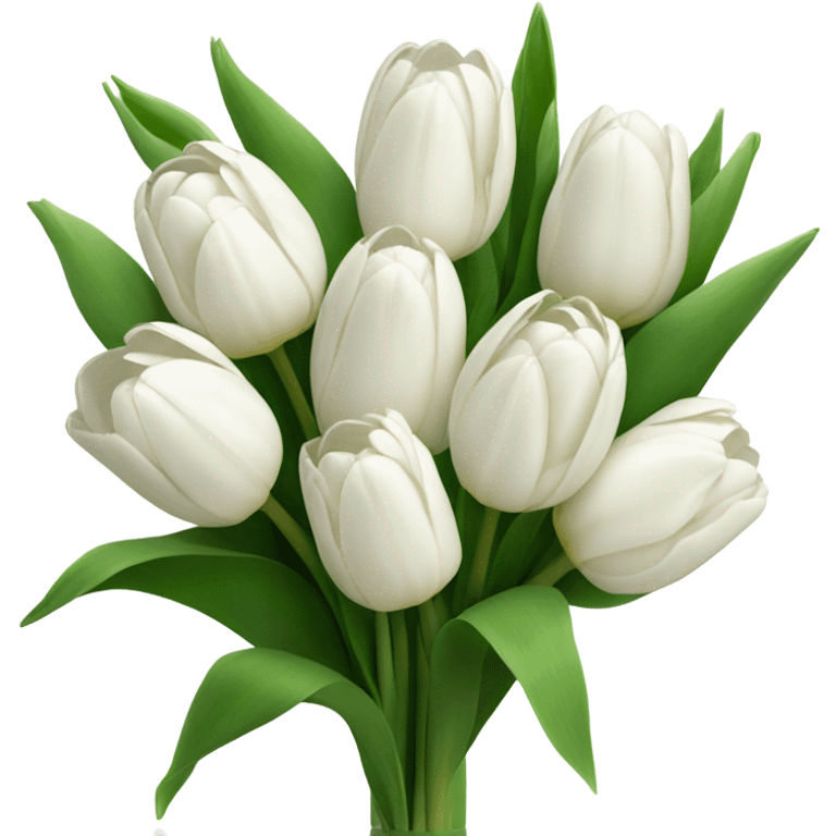 white tulip bouquet  emoji