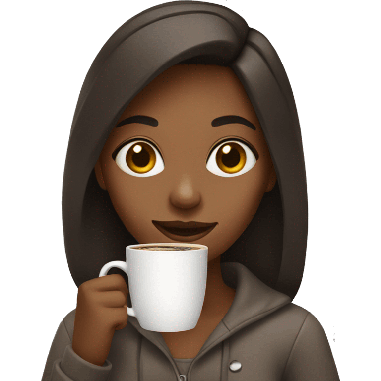 Girl with a coffee  emoji