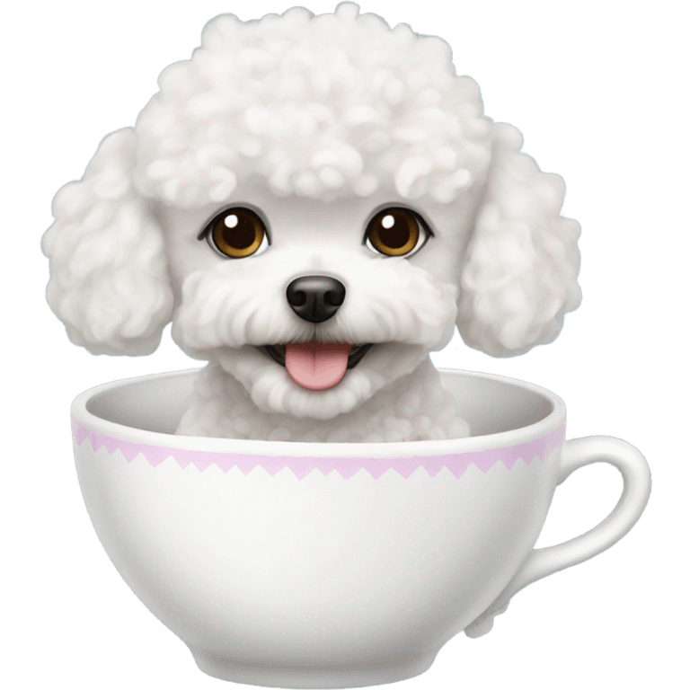 A white teacup poodle emoji