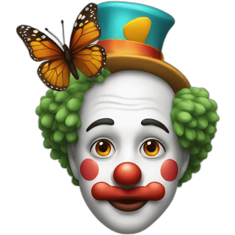 a clown with a butterfly on his nose  emoji