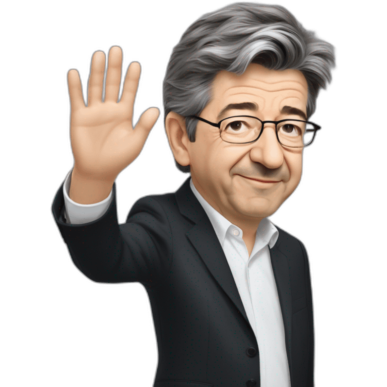 Jean Luc melenchon fait un cœur avec ses mains emoji