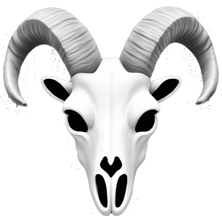 goat skull black & white  emoji