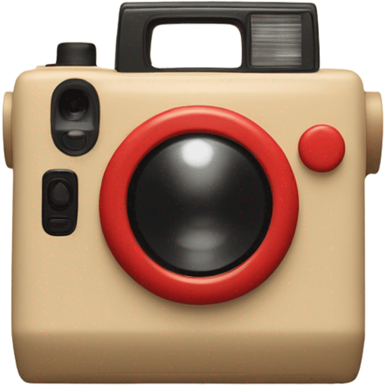 red polaroid instant camera with a beige bow on top emoji