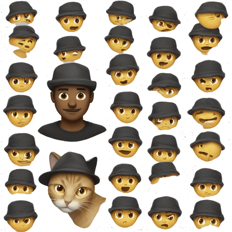 man wear cat hat emoji