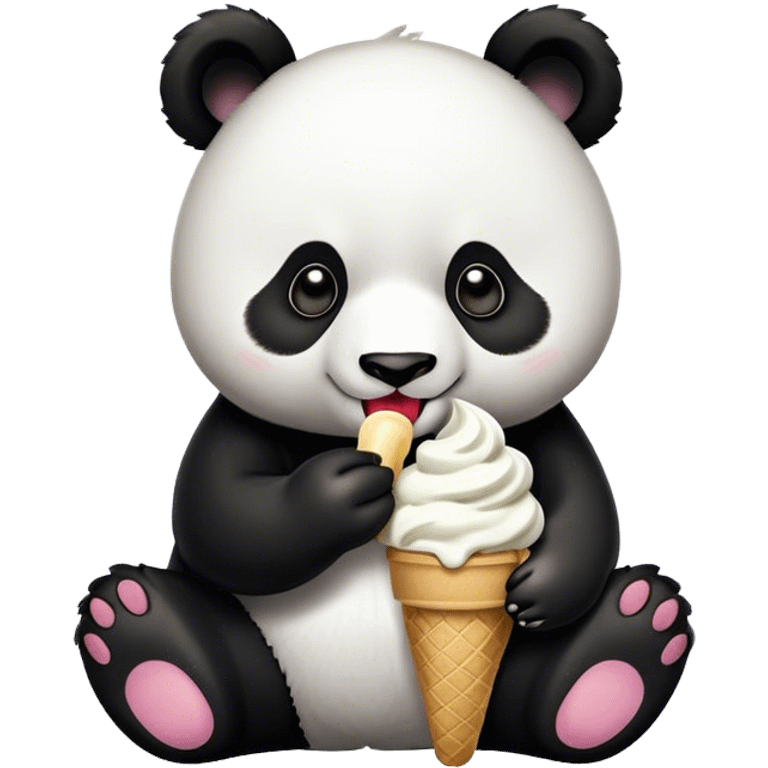 Panda eating ice cream emoji