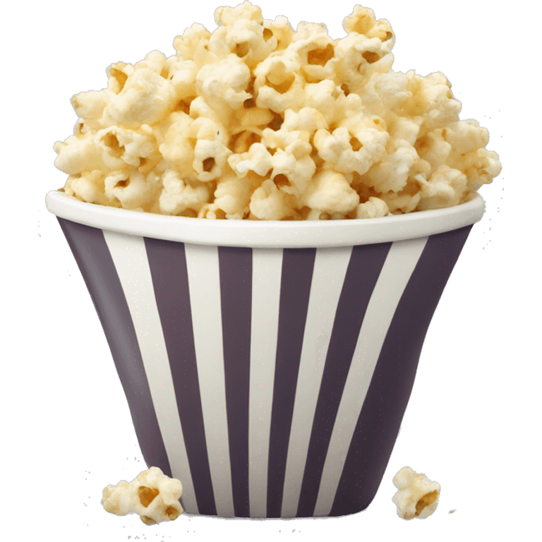 Popcorn in a striped cup with a TV emoji