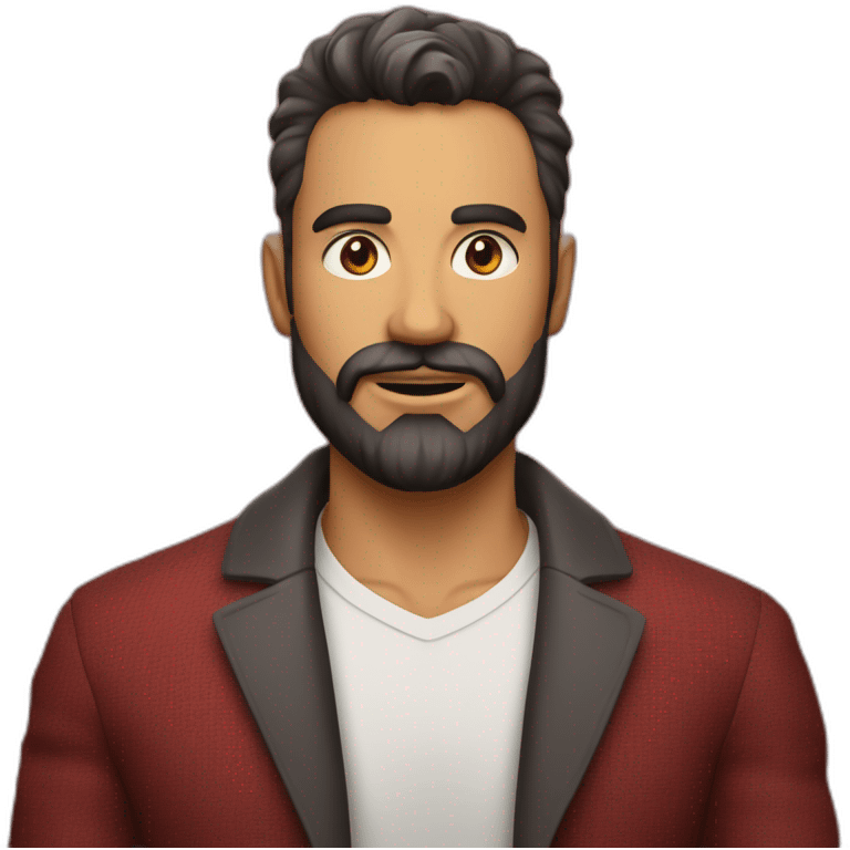 Hombre pelirrojo con pecas y vestido casualmente y con barba roja  emoji