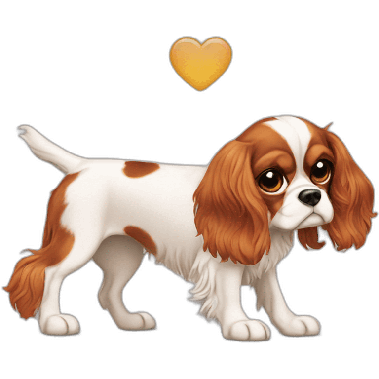 dog Cavalier King Charles Spaniel stand up emoji