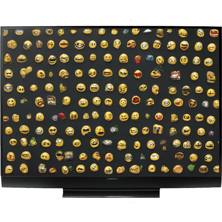 modern oled smart tv, black screen emoji