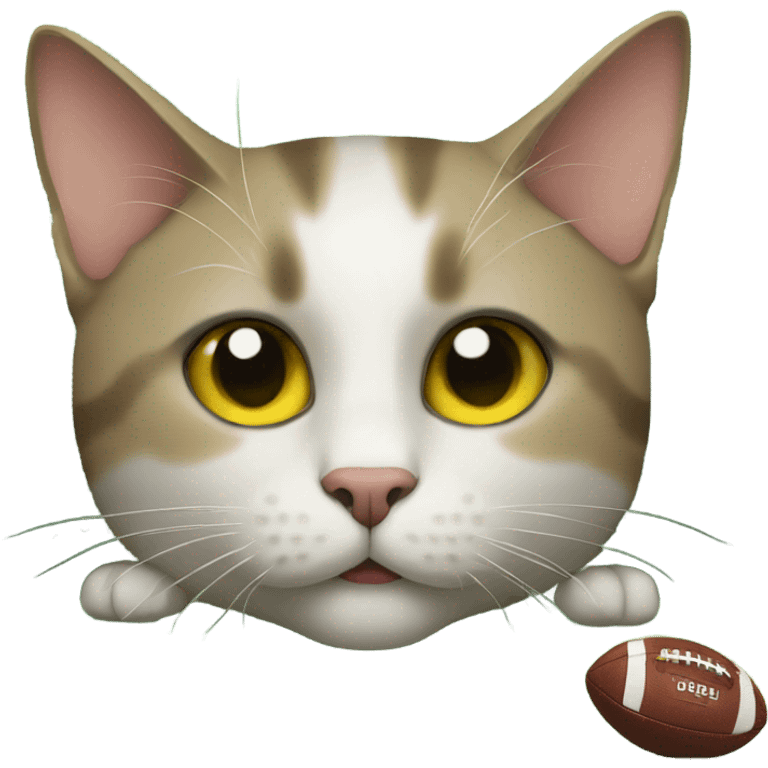 Cat watching football emoji