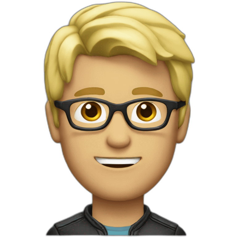 blond guy with glasses and leather jacket emoji