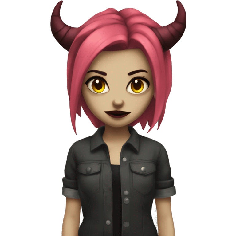 Grungy alt demon girl emoji