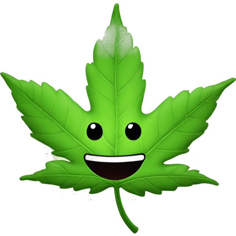 weed leaf with smile emoji