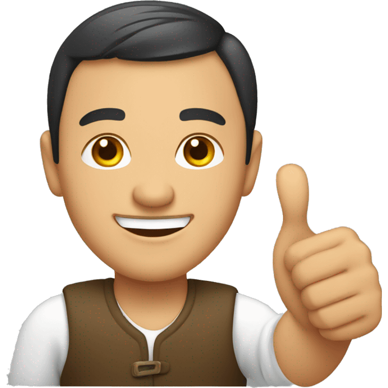 Smiling Kyrgyz man showing thumbs up  emoji