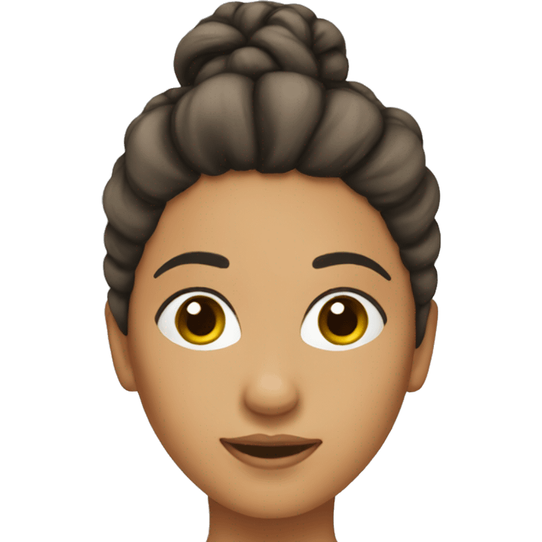 Hispanic woman messy bun hair  emoji