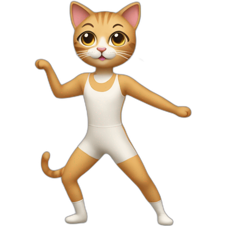 Cat wearing a unitard doing aerobics  emoji