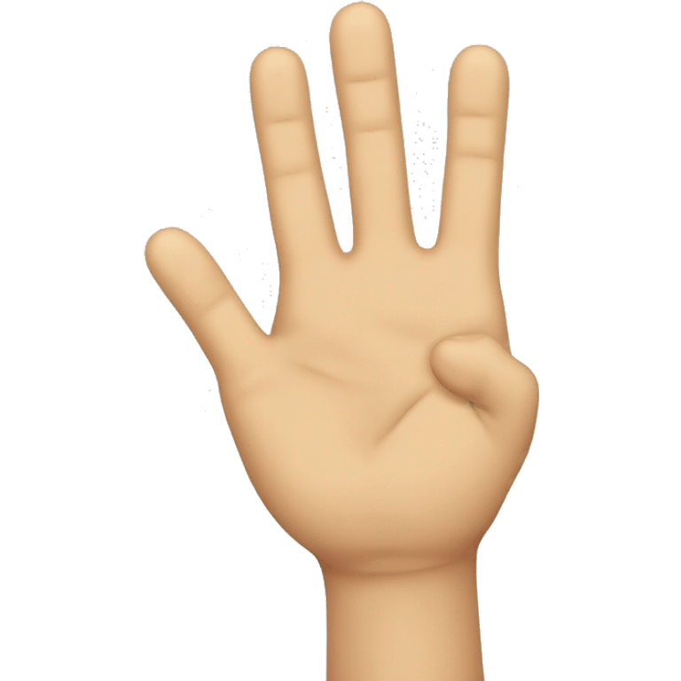 Hand with the middle and index fingers raised, and given with back of the hand towards the recipient emoji