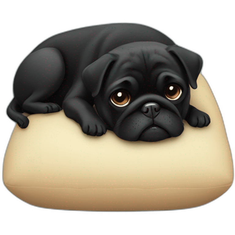 black pug sleeping emoji