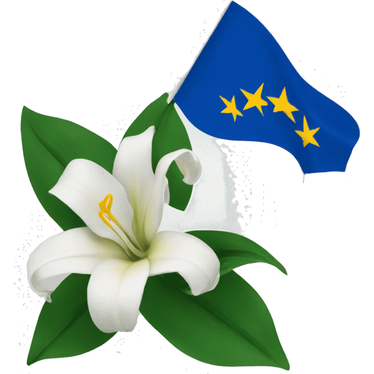 Bosnian flag with lillies emoji