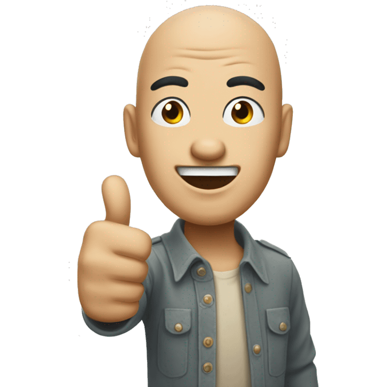 Thumbs up funny Chinese man emoji