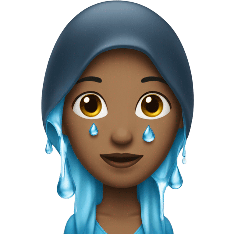 Woman with water drop falling  emoji