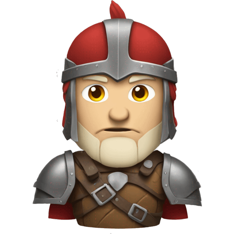 barbarian soldier with white skin and redarmor facing forward  emoji